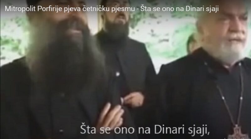novi patrijarh Porfirije pjeva četničku pjesmu: Šta se ono na Dinari sjaji, Đujićeva kokarda na glavi