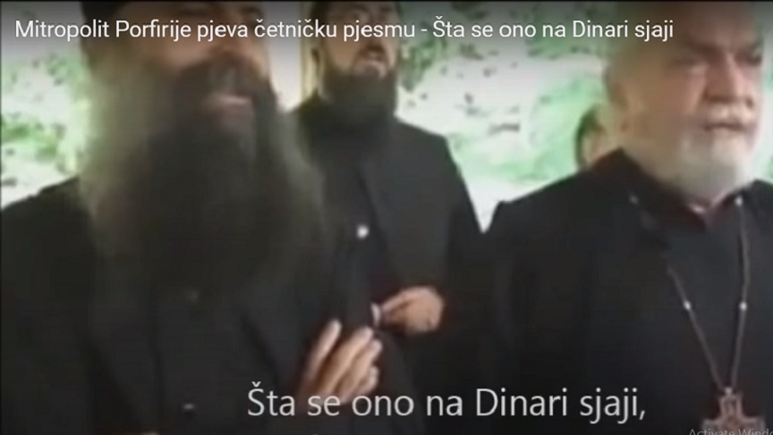 novi patrijarh Porfirije pjeva četničku pjesmu: Šta se ono na Dinari sjaji, Đujićeva kokarda na glavi