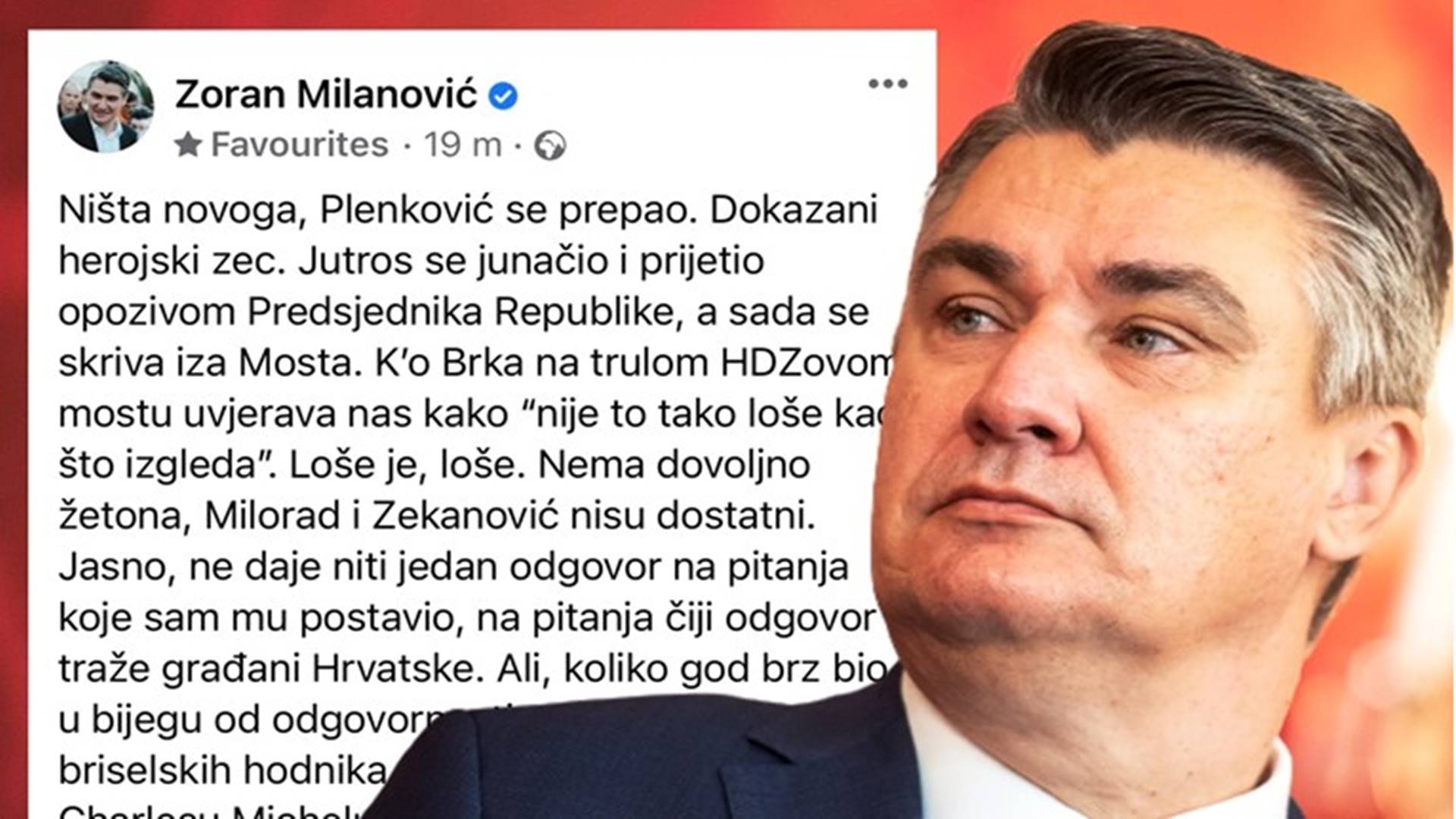 Hrvatski Presjednik Hrvatskom Premijeru: Brz u bijegu, herojski zec, suvereni vladar briselskih hodnika