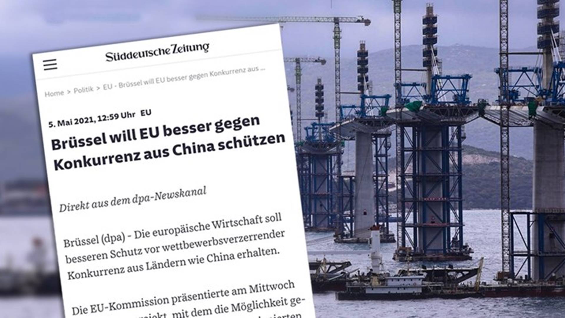 I zbog Pelješkog mosta Europska komisija priprema zakon protiv kineskih tvrtki