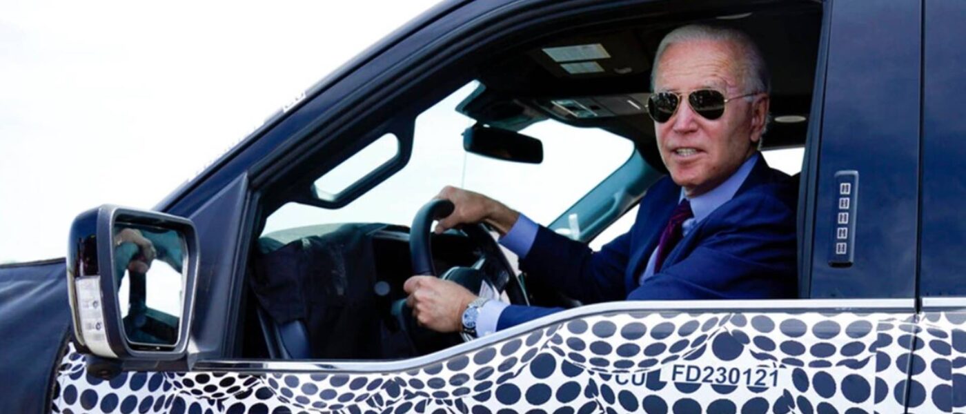 Joseph Biden Test-Drives New Truck to Promote Electric Vehicles