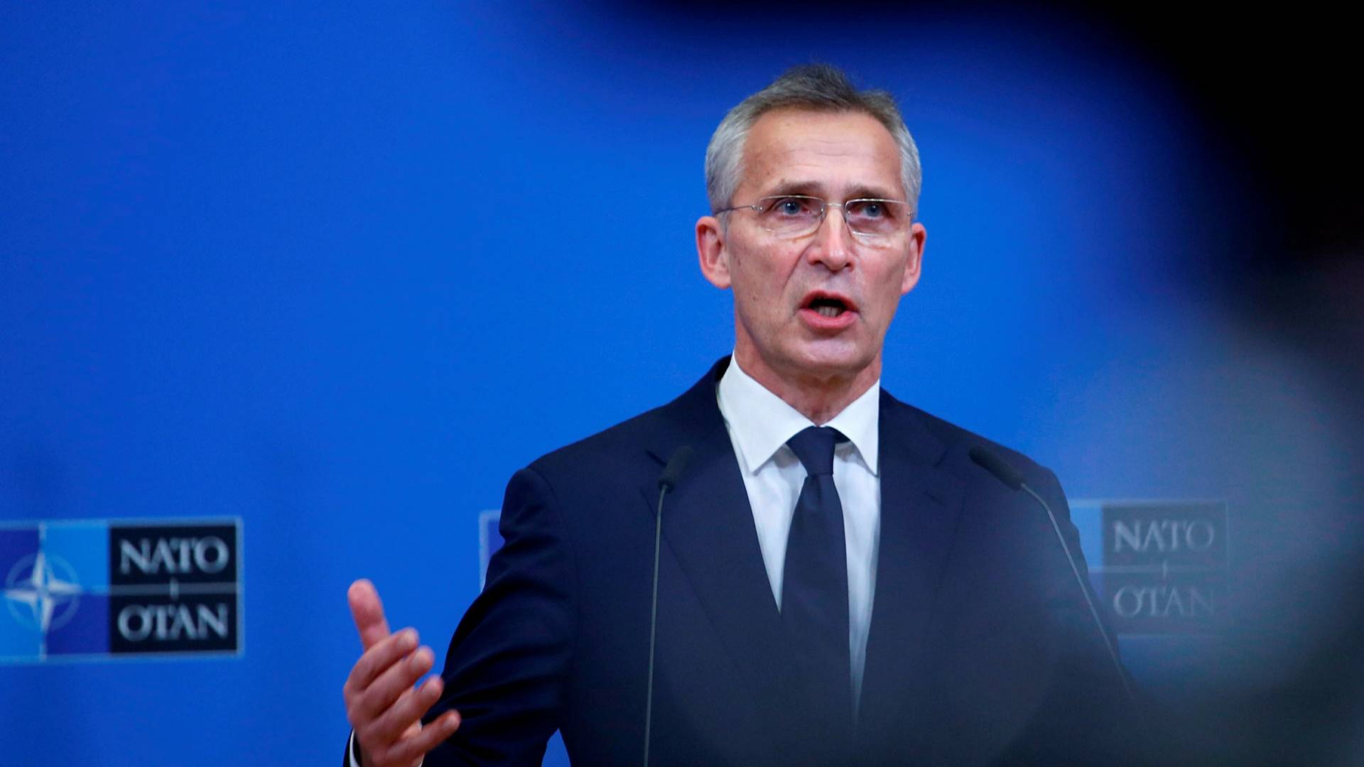 Russia is ‘a power in decline’ but still poses a military threat, NATO chief says