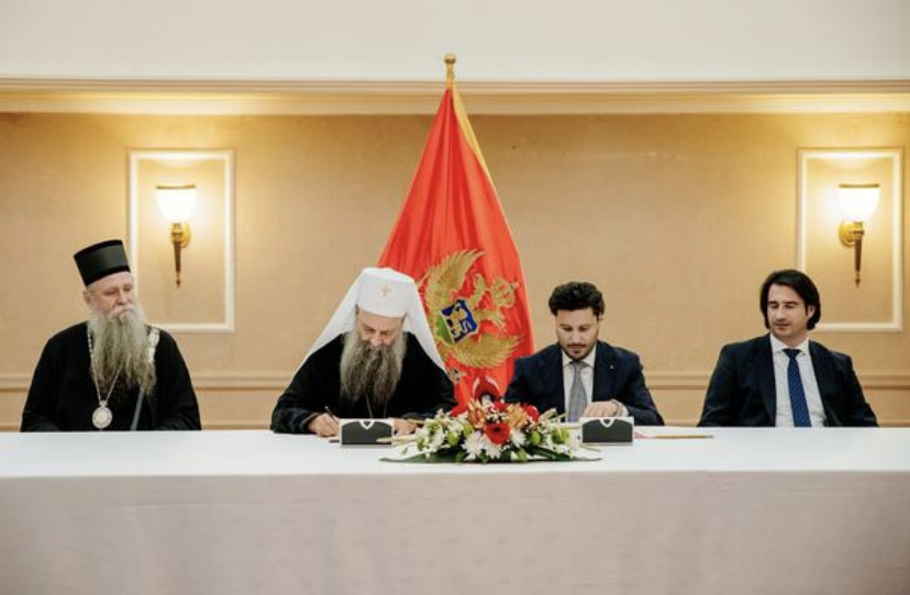 Potpisivanje Temeljnig ugovora sa SPC,Dritan Abazovic