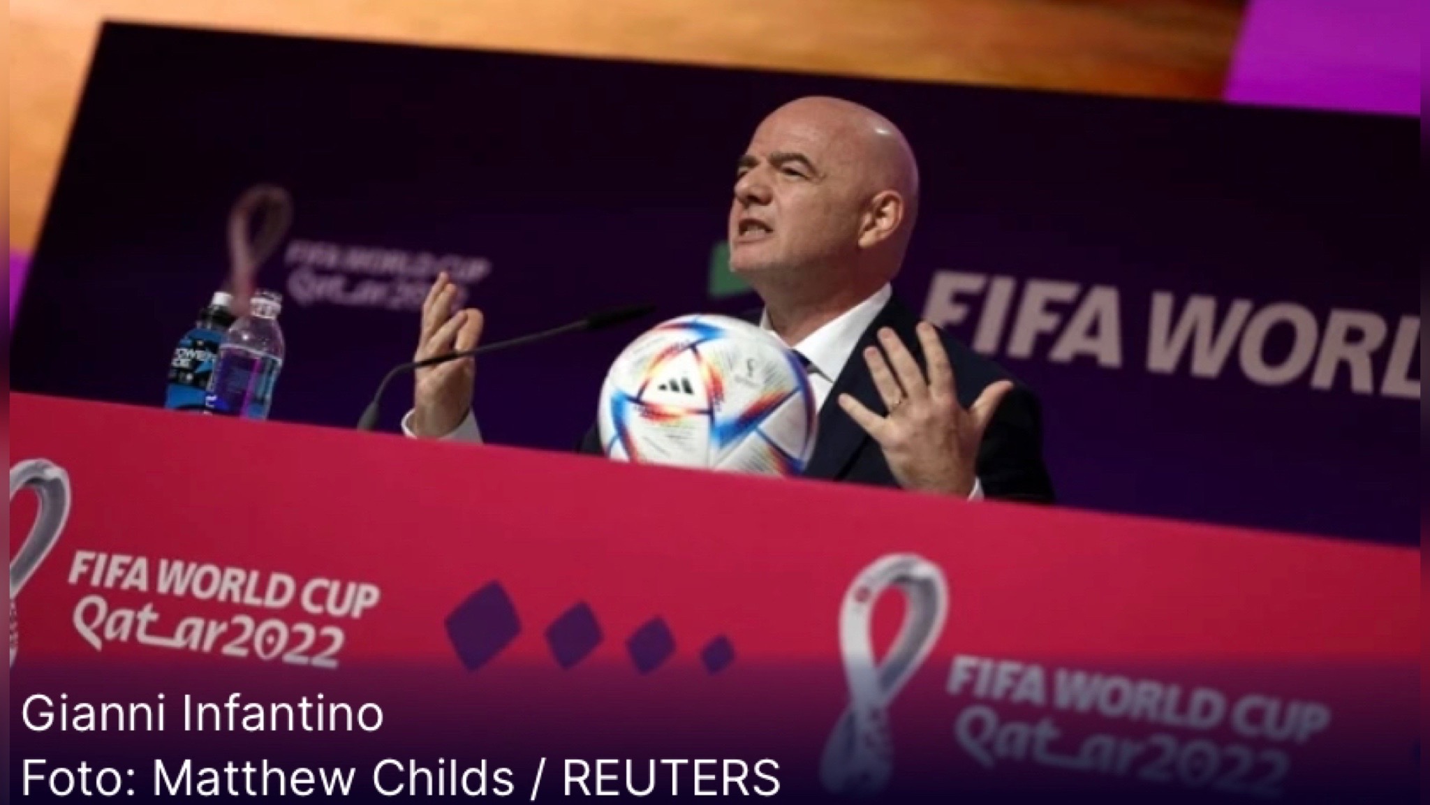 FIFAWorldCupQatar2022, predsjednik FIFA, Gianni Infantino, zapad, licemjerje