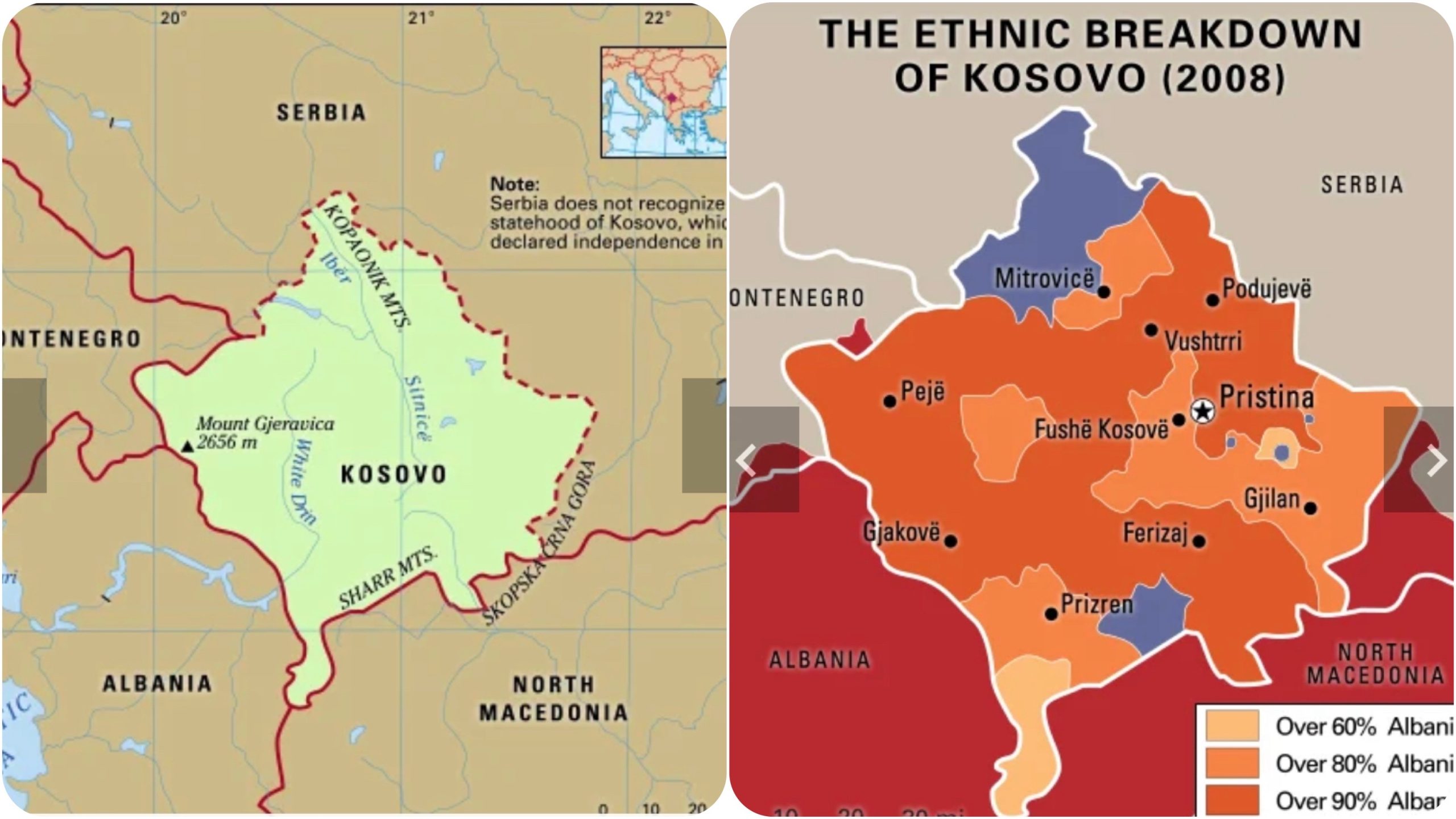 Kosovo, independent country, Albania, Serbia