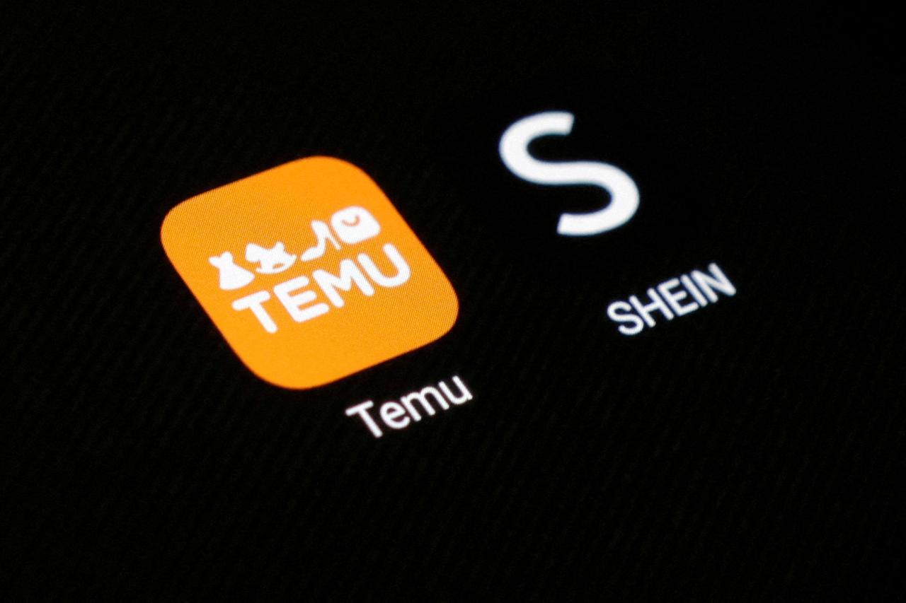 FILE PHOTO: Illustration shows Shein and Temu app icons