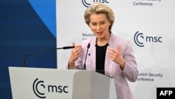 Predsjednica Evropske komisije Ursula von der Leyen drži govor tokom 61. Minhenske sigurnosne konferencije (MSC) u Minhenu, južna Njemačka, 14. februara 2025. godine.