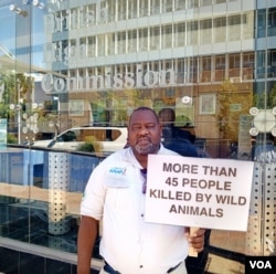 Siyoka Siamasiku, director of conservation coalition Ngamiland Council of Non-Governmental Organizations, March 12, 2025. (Mqondisi Dube for VOA)